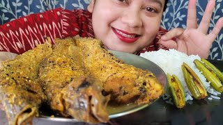 Eating Show|Asmr Eating|Authentic Bengali Pabda Macher Teljhal|Pabda Fish Recipe|Hot Rice ? ???