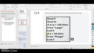 Q4- White Box Techniques (Statement-Decision coverage)
