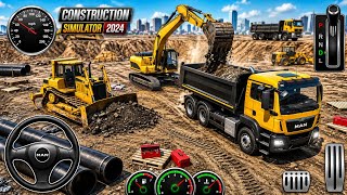 👷 Real City Road Construction Simulator 3D 🚧 | Heavy Excavator & Truck - Android Gameplay screenshot 2
