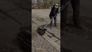 Cordless 36V Lithium-Ion Power Sweeper Machine Clearing Asphalt Curb Rocks #machine