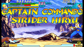 Marvel vs Capcom 1 ( Arcade ) - Captain Commando / Strider Hiryu Playthrough ( July 9, 2017 )