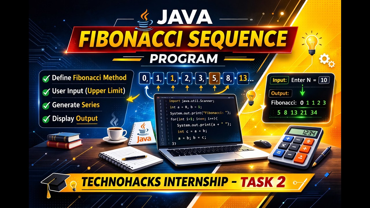 Task 2 | Fibonacci Sequence in Java | TechnoHacks Internship