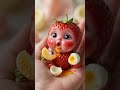 Cute Baby Strawberry eating Orange &amp; Egg 🍓🍊🥚#ai #animation #audio #foryou #trending  #drawing