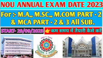 nalanda open university exam date 2023|MA M.SC M.COM MCA MJMC part2 exam date|session 2022-2023 exam