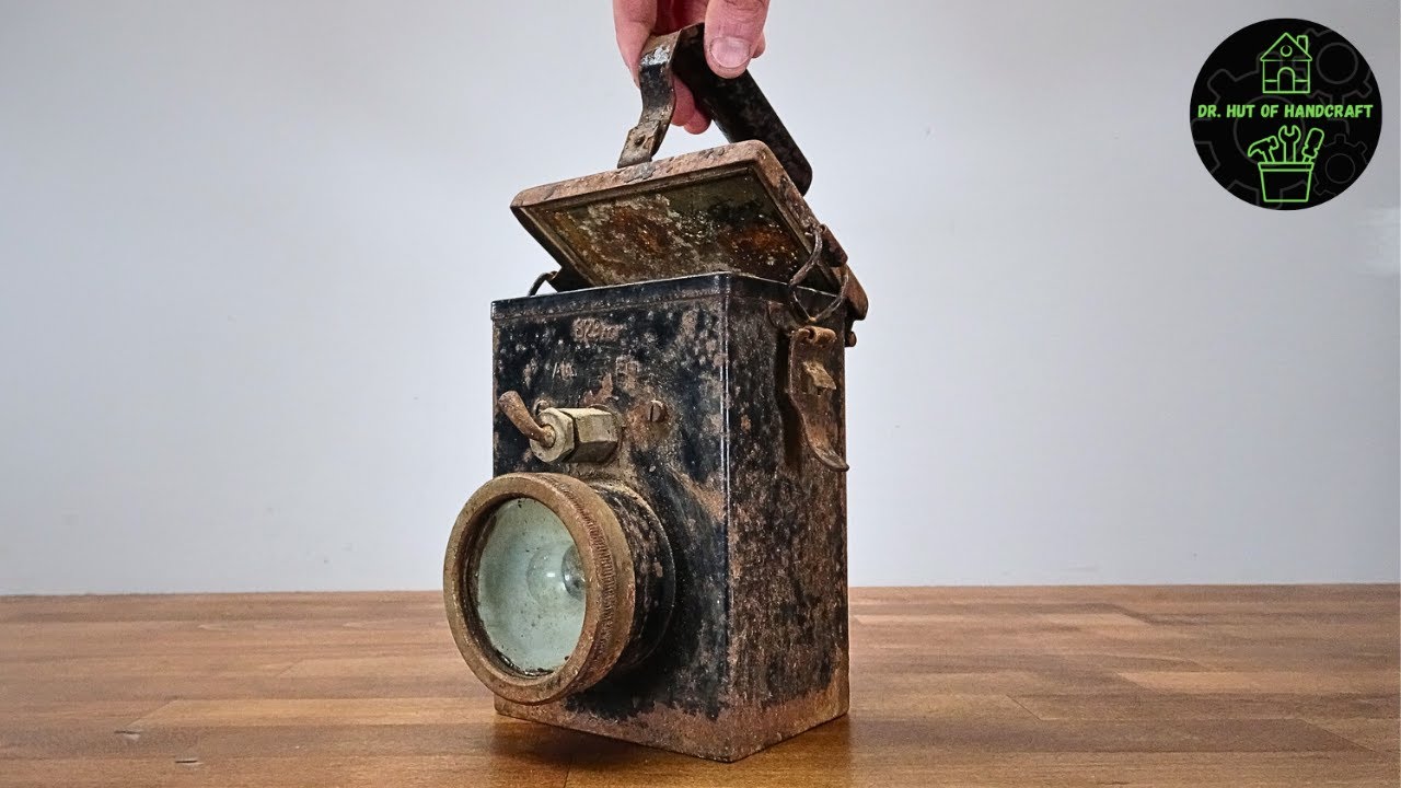 Brass plating on a rare 1945 German Mining Lamp! (Full Restoration!) I Dr. Hut of Handcraft