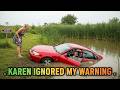 Karen Ignored My Warning — Now Her Car Is Sinking Into My Pond