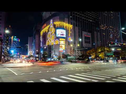4k Busy City Night Road Timelapse Video