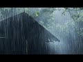 Sleep instantly within 3 minutes with heavy rain  thunder on ancient house in foggy forest at night