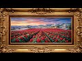 Rose Field Oil Painting for Room Decor | Framed Tv Wallpaper Art | Tv Screensaver | Tv Background 4K