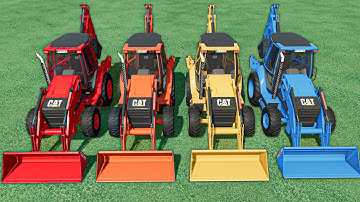 EVERY COLORED CONSTRUCTION VEHICLE IN MUD  ACTION! Farming Simulator 22