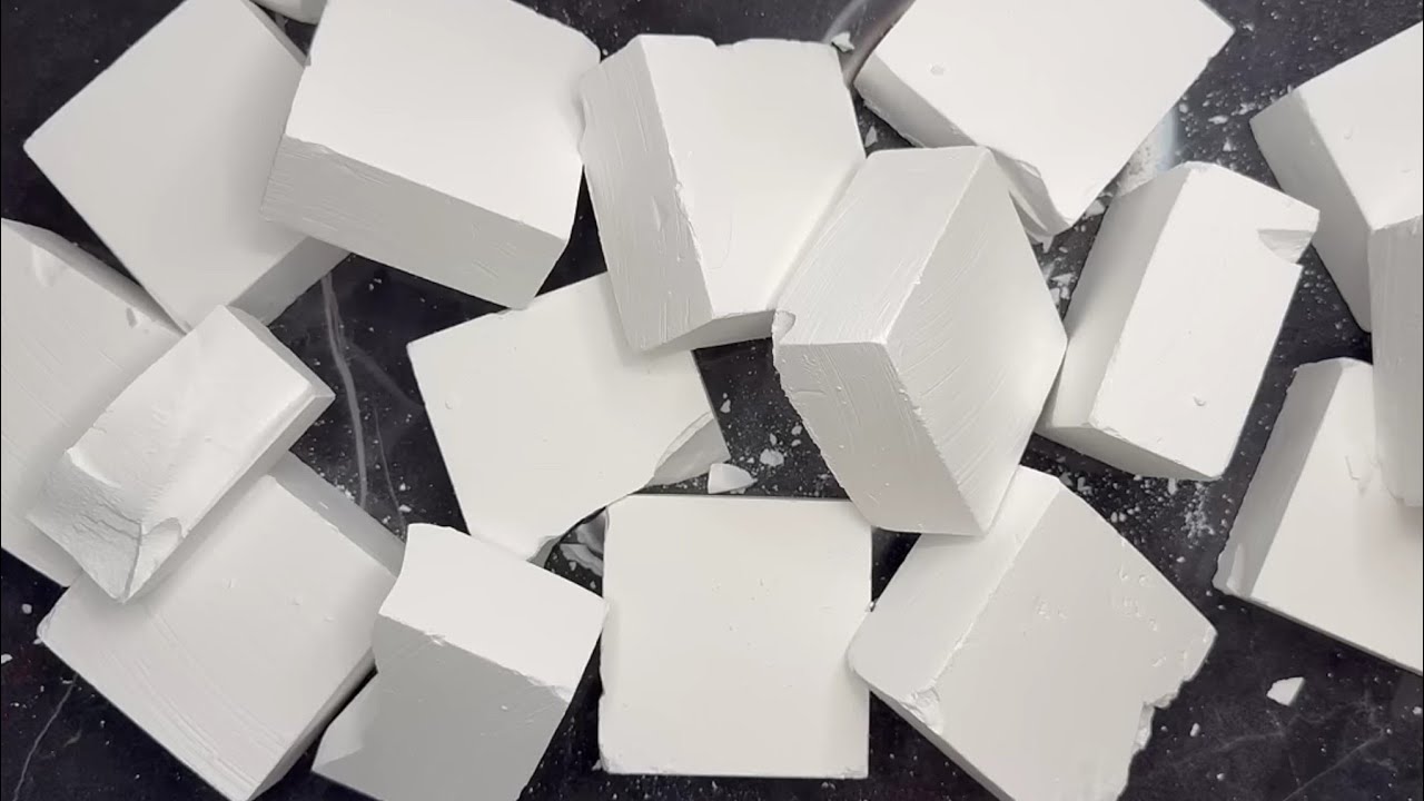 Soft Fresh PJ Gym Chalk Blocks Crushing ASMR 🤍 Oddlysatisfying Sleepaid #gymchalk #asmr #explore 