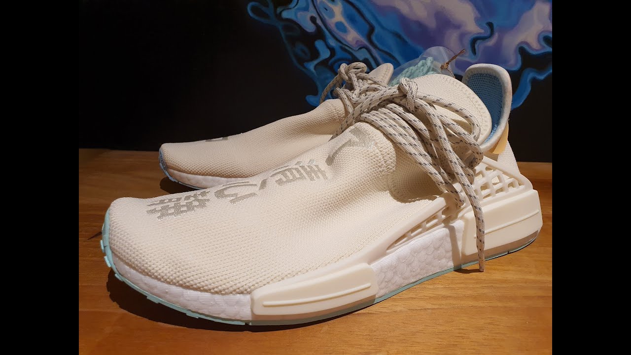 99 NMD Pharrell N.E.R.D Chalk White Review - YouTube