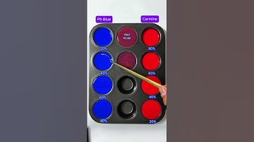 Guess the color: 80% Ph Blue + 20% Carmine = ? #colormixing #satisfying