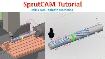 SprutCAM Tutorial #90 | Mill 4 Axis Toolpath Rotary Shaft Machining