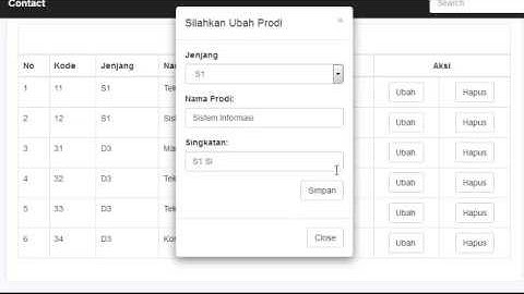 CRUD Responsive dan Dinamis menggunakan PHP, MySQL dan Bootstrap bagian 2