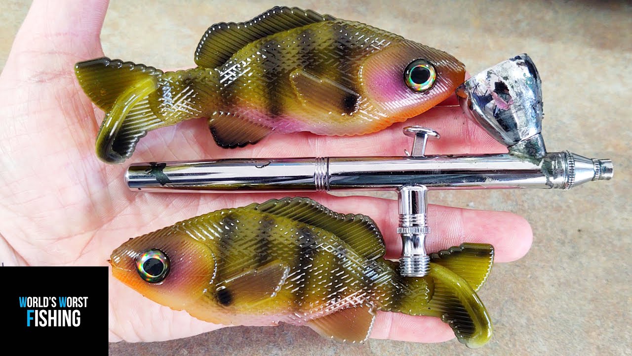 Let's AIRBRUSH Some Soft Plastic Lures; Learning Airbrushing YouTube