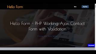 Hello Form   PHP Working Ajax Contact Form with Validation