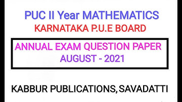 AUGUST-2021 Mathematics Annual Exam Question Paper