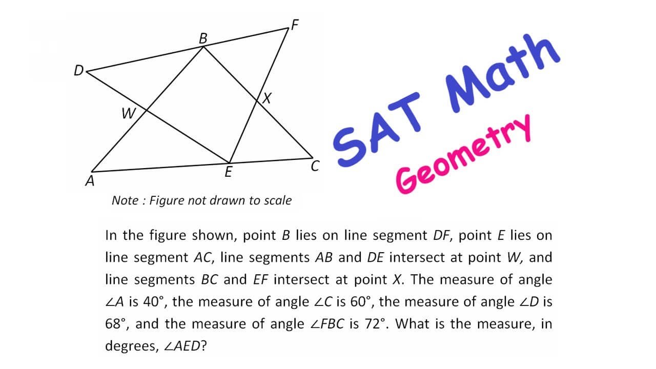 The SAT Math - A Geometry Problem on Angles in Triangles - YouTube