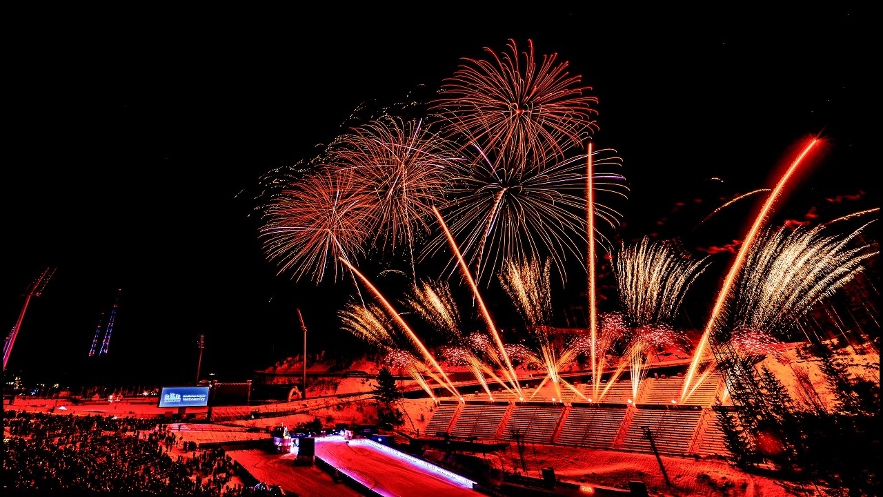 Salpausselän kisat 2026 musiikki-ilotulitus - Lahti Ski Games