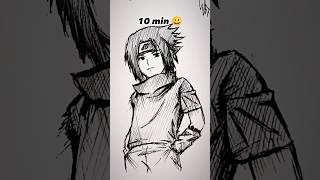 How to Draw Sasuke in 10sec, 10min, 10hr 😳 #shorts #anime #drawing