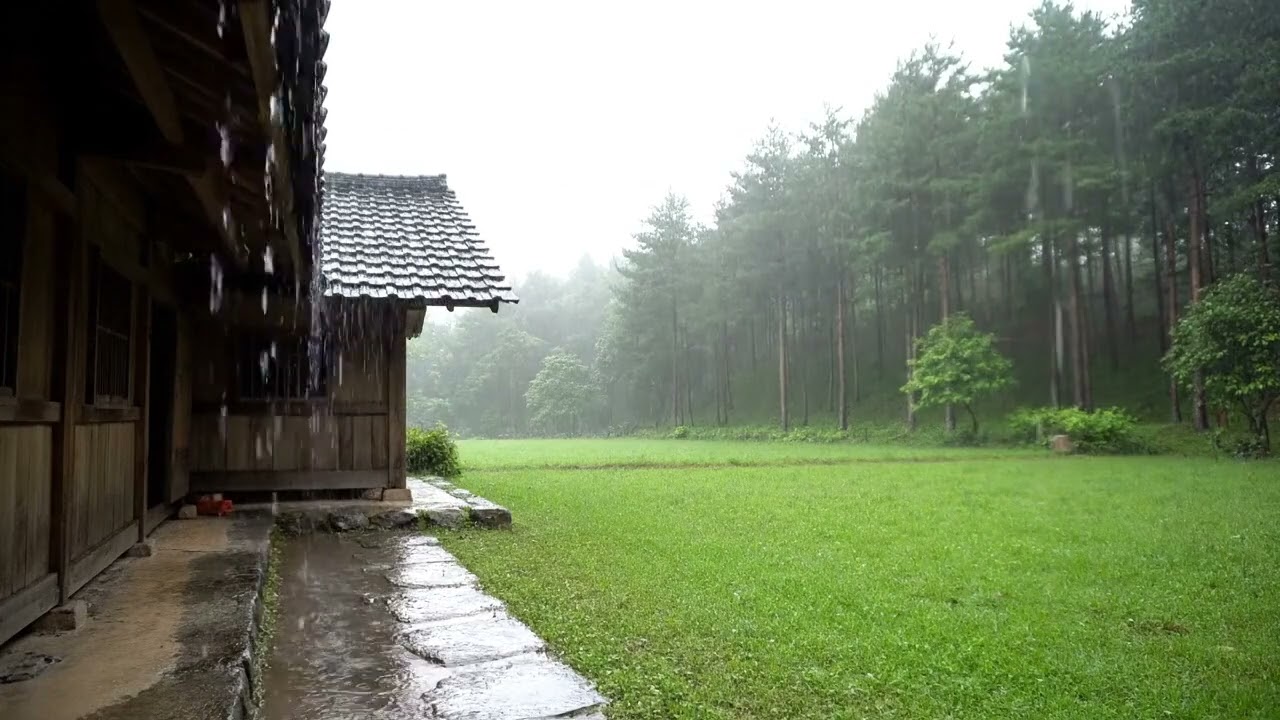 🌧️ 5 Hours of Peaceful Rain in a Cozy Countryside 🌲 Relaxing Rain Sounds for Sleep & Study
