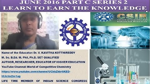 CSIR NET JRF CHEMICAL SCIENCE JUNE 2016 PART C SERIES 2
