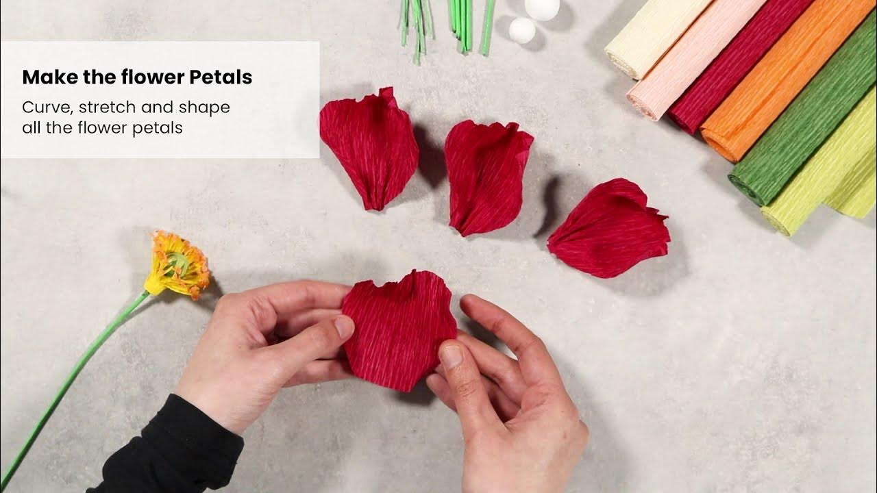 How to make a DIY poppy paper flower from crepe paper YouTube