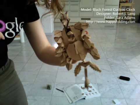 Time Lapse of an Origami Fold: Black Forest Cuckoo Clock (Robert