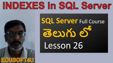 index in SQL Server--MS SQL Server complete course in Telugu-Lesson-26