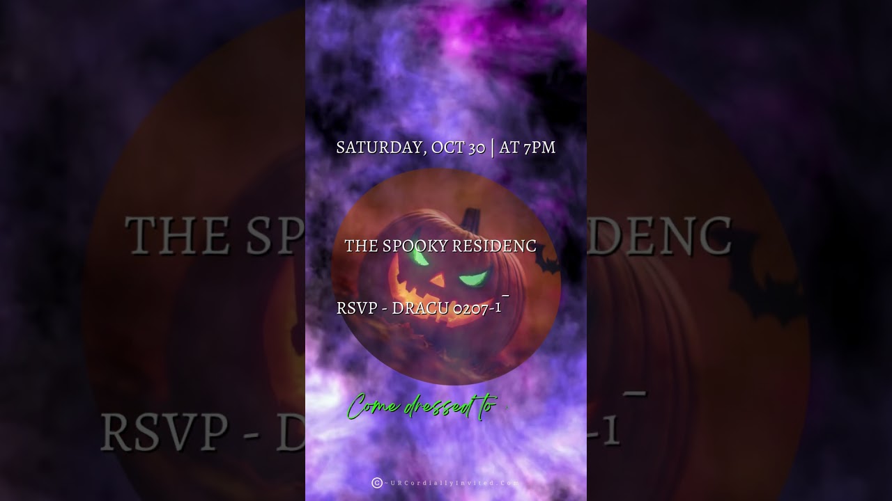 Custom Made Pumpkin Themed Halloween Video Invite | by URCordiallyInvited