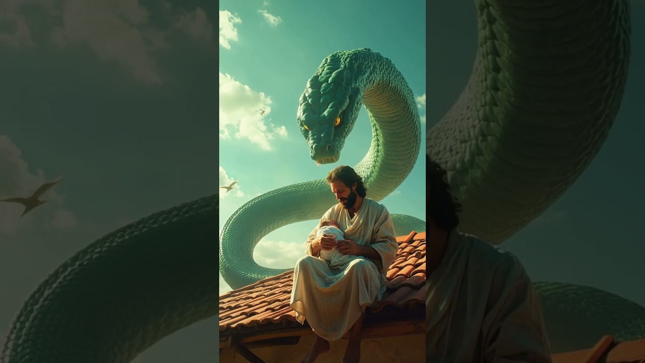 Green snake and jesus 