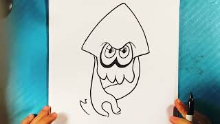 EASY How to Draw SPLATOON 3 SQUID