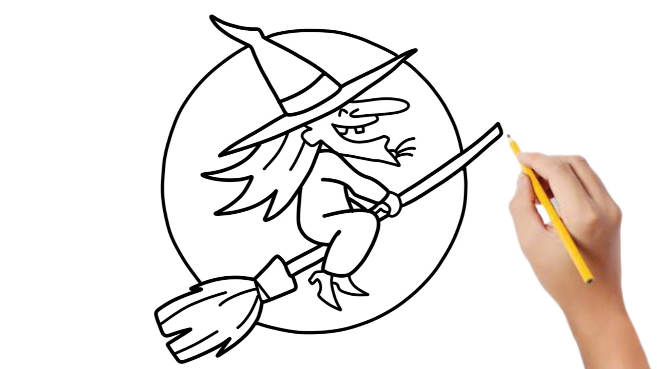 COMO DESENHAR UMA BRUXA - PASSO A PASSO - DESENHO HALLOWEEN - YouTube