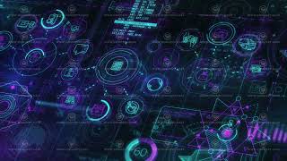 Interactive 3D illustration of computer data processing.