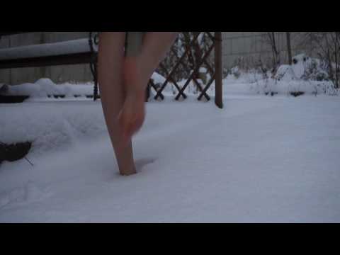 Barefoot in the snow