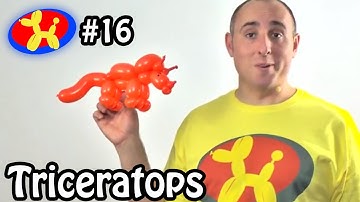 Two Balloon Triceratops Dinosaur - Balloon Animal Lessons #16