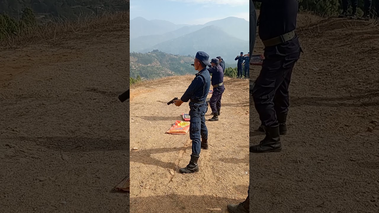 nepal police in dailekh fire with cf98 9mm short pistol.