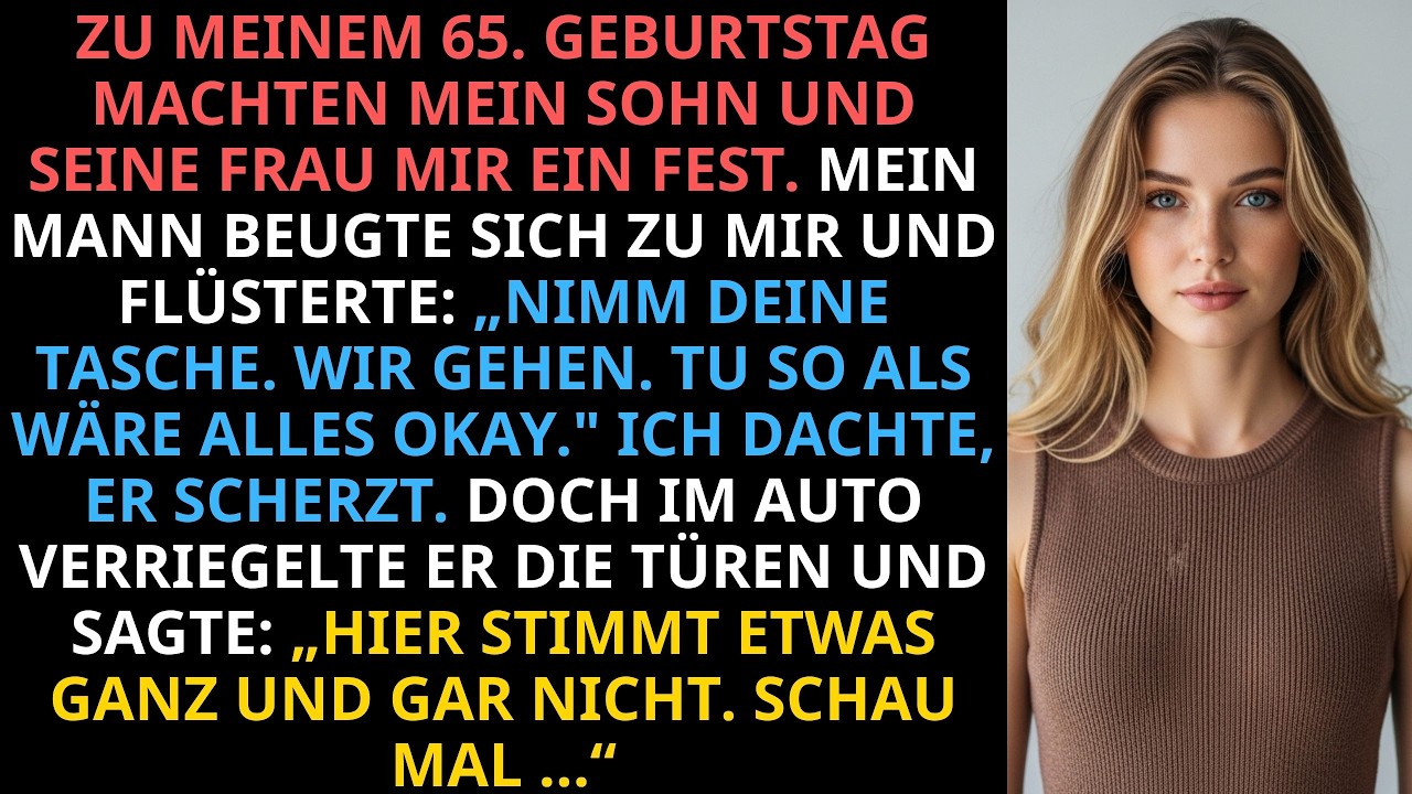 „Hier stimmt etwas ganz und gar nicht. Nimm deine Tasche, wir gehen. Tu so, als wäre alles in Ordnung.“ Mit diesen Worten zerrte mich mein Mann mitten von meiner eigenen 65. Geburtstagsfeier weg,...