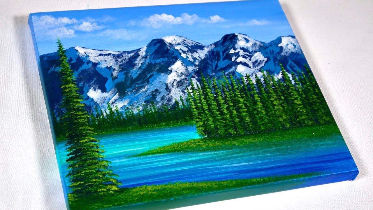 Snowy Mountain Painting Lake Painting Acrylic Painting Techniques snowy-mountain-painting-lake-painting-acrylic-painting-techniques
