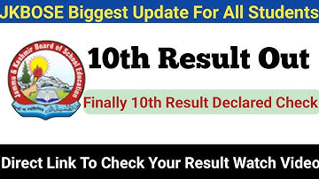 JKBOSE 10th Class Result Declared 😱 Direct Link To Check