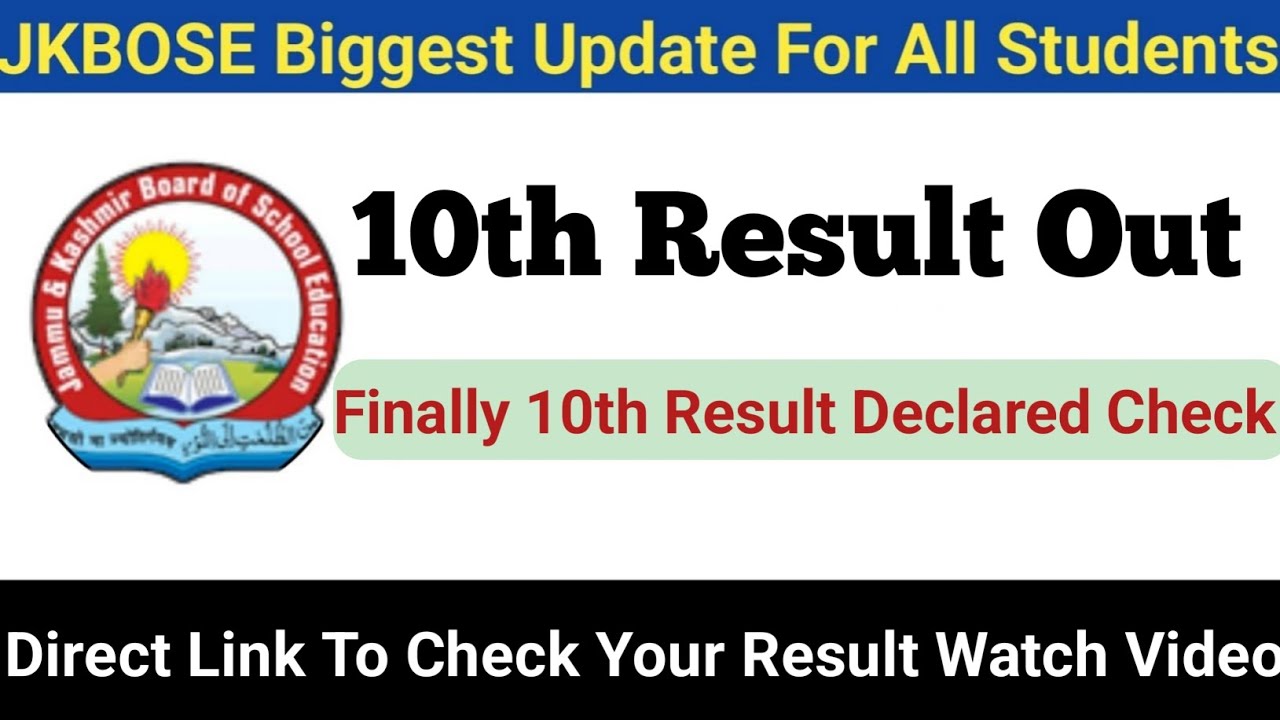 JKBOSE 10th Class Result Declared Direct Link To Check YouTube Jkbose 10th class result declared direct link to check youtube