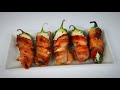 Jalapeño Poppers - Jalapeño envueltos en tocino ( Receta mega fácil )