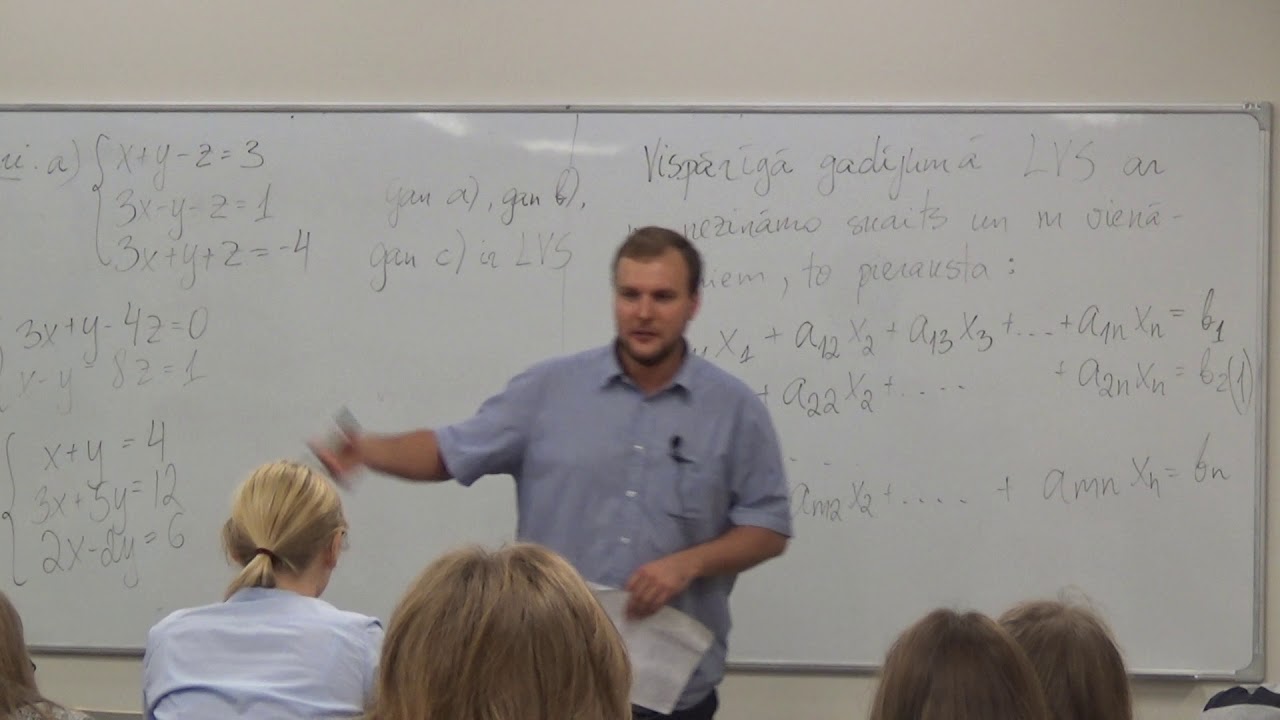 Augstākā matemātika I, 1.semestris, 1.lekcija, 1_3, Lineāras vienādojumu sistēmas (LVS)