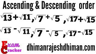 How to find Ascending and descending order of radicals , Largest and smallest radicals