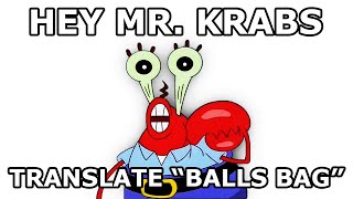 Hey Mr. Krabs, translate BALLS BAG into French