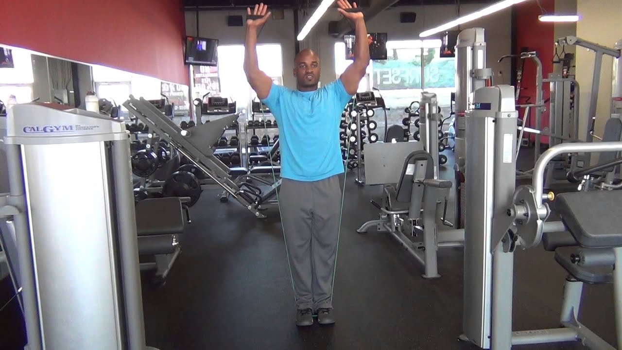 Resistance Band Shoulder Press YouTube