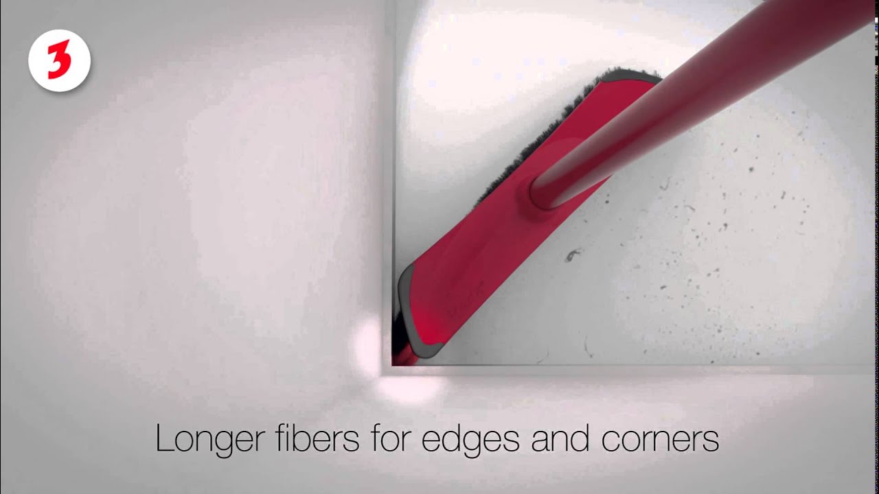 Vileda 142158 3 Action Besen mit Gewinde, Besenbreite 34cm