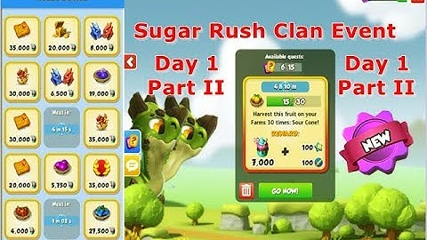 Sugar Rush Clan Event-Dragon Mania Legends | New Sugar Rush Clan | Day 1 2 | DML | HD