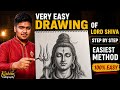 VERY EASY DRAWING OF LORD SHIVA 🕉️ STEP BY STEP DRAWING OF LORD SHIVA 🔥 KISHAN CALLIGRAPHY 